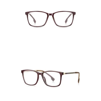 Очила за компютър Techsuit Anti-Blue Light Glasses Reflex PC (LS202) - дамски, плосък връх - Червено дърво
