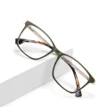 Очила за компютър Techsuit Anti-Blue Light Glasses Reflex PC (LS202) - дамски, плосък връх - Червено дърво