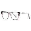 Очила за компютър Techsuit Anti-Blue Light Glasses Reflex PC (LS250) - дамски, голяма рамка - Розов градиент