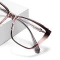 Очила за компютър Techsuit Anti-Blue Light Glasses Reflex PC (LS250) - дамски, голяма рамка - Розов градиент