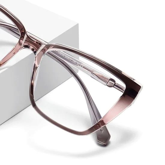 Очила за компютър Techsuit Anti-Blue Light Glasses Reflex PC (LS250) - дамски, голяма рамка - Розов градиент