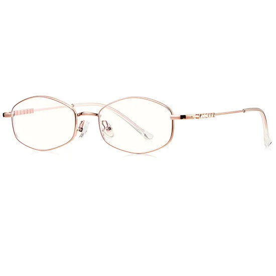Очила за компютър Techsuit Anti-Blue Light Glasses Reflex PC (LS501) - дамски, микро рамка - Розово злато