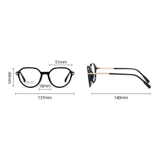 Очила за компютър Techsuit Premium Anti-Blue Light Glasses Reflex PC (TM1062) - унисекс, Browline - Черни