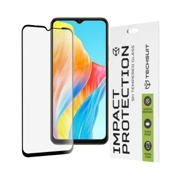 Oppo A38 / A18 - 111D пълно покритие / пълно залепено стъкло - черно