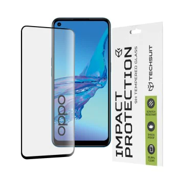 Oppo A53 4G / A53s 4G - 111D пълно покритие / пълно залепено стъкло - черно