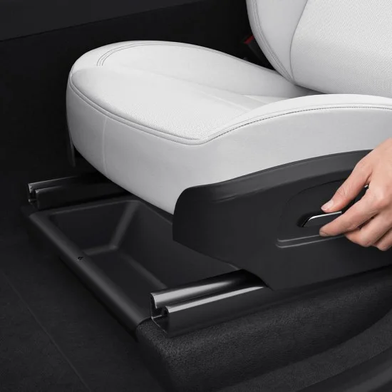 Органайзер за кола Spigen (2 бр.) Car Organizer (TO222J) - за под седалката, за Tesla Model Y Juniper, Slide Tech, водоустойчив - Черен