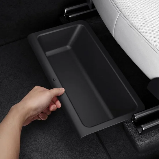 Органайзер за кола Spigen (2 бр.) Car Organizer (TO222J) - за под седалката, за Tesla Model Y Juniper, Slide Tech, водоустойчив - Черен