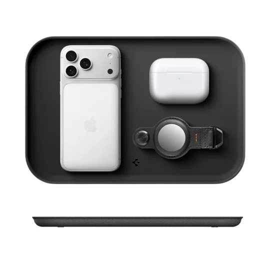 Органайзер Spigen Sectional Catchall Tray LD402 (AHP10135) - универсален, стабилен противоплъзгащ дизайн, силиконова основа - Черен