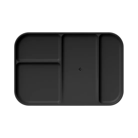 Органайзер Spigen Sectional Catchall Tray LD403 (AHP10136) - четири отделения, място за стойка за телефон, противоплъзгаща основа, полиуретан - Черен