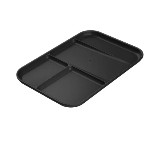 Органайзер Spigen Sectional Catchall Tray LD403 (AHP10136) - четири отделения, място за стойка за телефон, противоплъзгаща основа, полиуретан - Черен