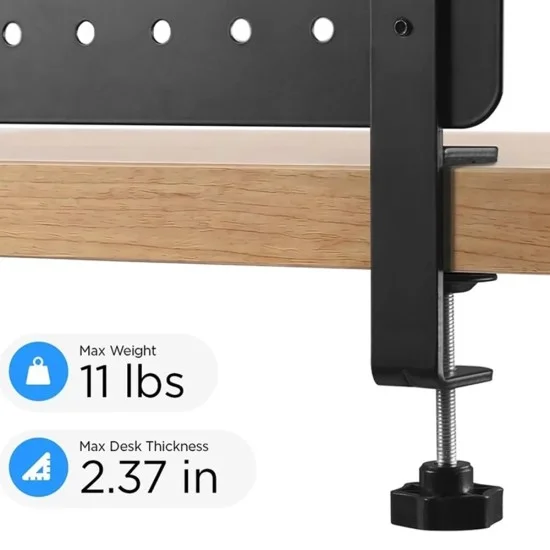 Органайзер за бюро Spigen Clamp-on Rail Desk Pegboard LD405 (AHP11400) - със сменяеми държачи / аксесоари, метален панел - Черен