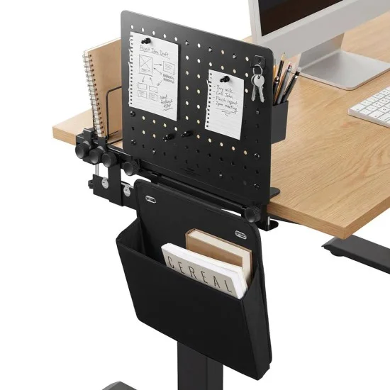 Органайзер за бюро с монтаж чрез скоба Clamp-on Rail Desk Pegboard LD406 (AHP11401) - Spigen - Черен