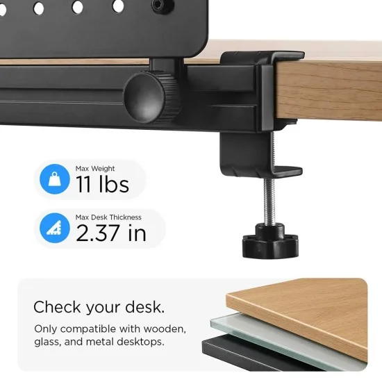 Органайзер за бюро с монтаж чрез скоба Clamp-on Rail Desk Pegboard LD406 (AHP11401) - Spigen - Черен