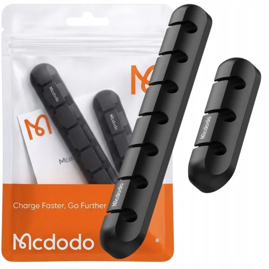 Органайзер за кабели Mcdodo (WF-5960) (2 броя) - 7 слота, 3 слота, силиконов - Сив