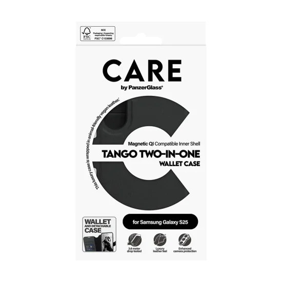 PanzerGlass® - CARE Feature Case Tango Two-in-One Portphile - Samsung Galaxy S25 - Черен