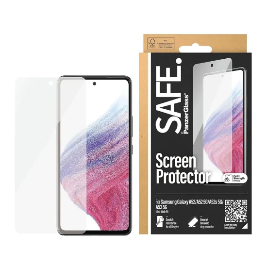 PanzerGlass® - SAFE. Ултраширок протектор за екран - Samsung Galaxy A52 4G / A52 5G / A52s 5G / A53 5G - Прозрачен