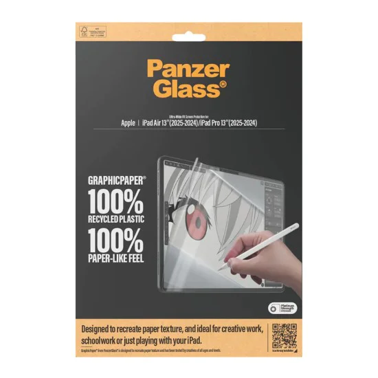 PanzerGlass® - Ултраширок протектор за екран GraphicPaper® - iPad Air 13 (2025-2024) / iPad Pro 13 (2025-2024) - Прозрачен