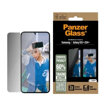 PanzerGlass® - Ултраширок протектор за екран за поверителност - Samsung Galaxy S25 Plus / S24 Plus - Прозрачен