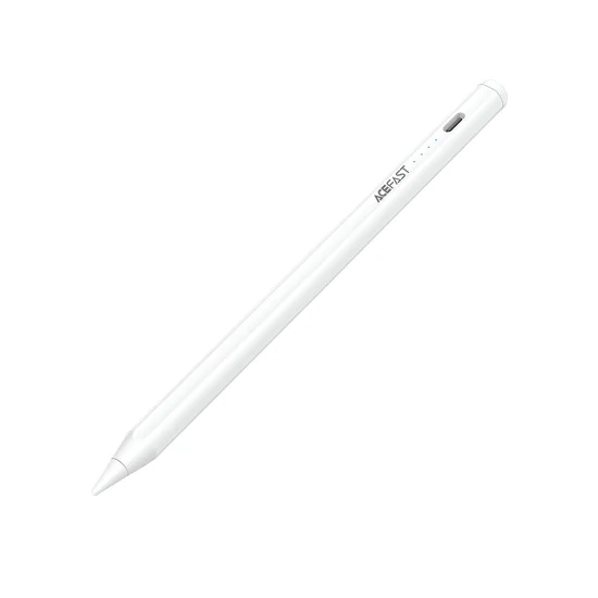 Писалка Acefast Stylus Pen (V1) - Universal, Active, Capacitive, с вграден магнит, Auto Shutdown, LED, 130mAh, Type-C - Бяла