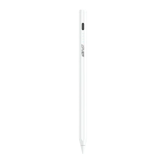 Писалка Acefast Stylus Pen (V1) - Universal, Active, Capacitive, с вграден магнит, Auto Shutdown, LED, 130mAh, Type-C - Бяла