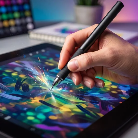 Писалка / Стилус Techsuit Stylus Pen (JC02-2) - алуминиева сплав, Android, iOS, Microsoft - Черен