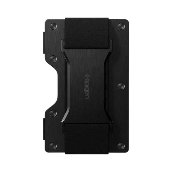Портфейл за карти Spigen Universal Card Holder Wallet S (AMP02898) - RFID защита, събира до 12 карти, премиум алуминий - Черен