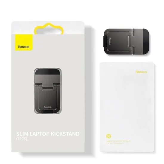 Поставка за лаптоп (2 броя) Laptop Holder (LUZC000013) - Сгъваем дизайн, Самозалепваща, Цинкова сплав - Baseus - Сив