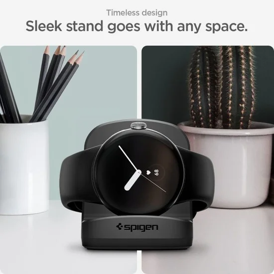 Поставка за зарядно Spigen Google Pixel Watch Charger Stand S354 (AMP05796) - за Google Pixel Watch 1 - Черен