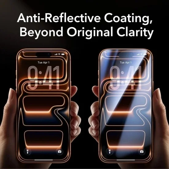 Поверителен стъклен протектор ESR Privacy Armorite Pro Screen Protector UltraFit (3 броя в комплект) - iPhone 18 Pro - Черен