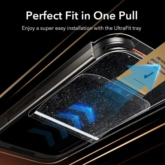 Поверителен стъклен протектор ESR Privacy Armorite Pro Screen Protector UltraFit (3 броя в комплект) - iPhone 18 Pro Max - Черен