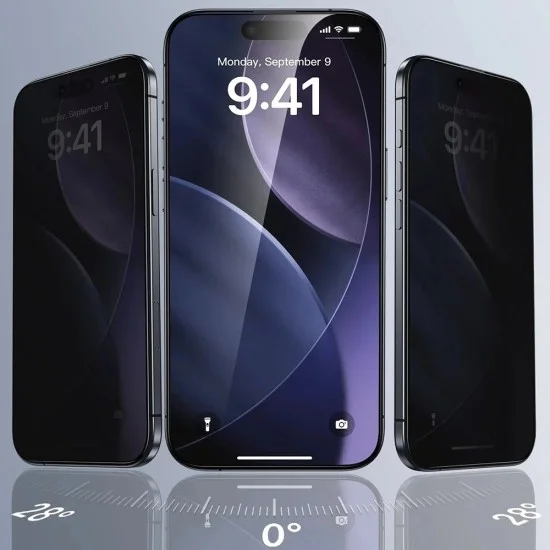 Поверителен стъклен протектор ESR Privacy Tempered Glass UltraFit Classic (3 броя в комплект) - iPhone 18 Pro Max - Черен
