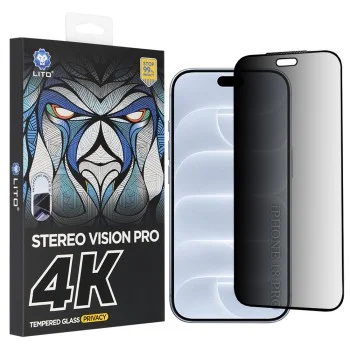 Поверителен стъклен протектор Lito D+ Max 4K Privacy - iPhone 18 Pro - Черен