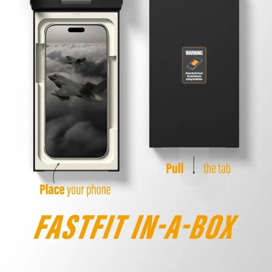 Поверителен стъклен протектор PanzerGlass® Ultra-Wide Fit Stealth Screen Protector w. FASTFIT IN-A-BOX - iPhone 17 Pro - Черен