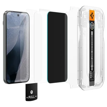 Поверителен стъклен протектор Spigen Glas.tR EZ-FIT Pro (AGL11486) (2 броя в комплект) - Google Pixel 11 Pro XL / 10 Pro XL / 9 Pro XL - Черен