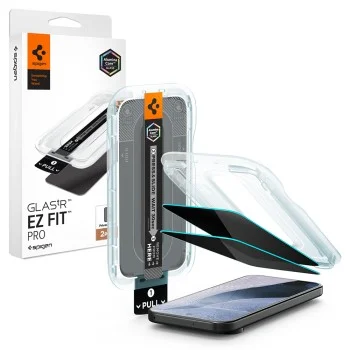 Поверителен стъклен протектор Spigen Glas.tR EZ-FIT Pro (AGL11486) (2 броя в комплект) - Google Pixel 11 Pro XL / 10 Pro XL / 9 Pro XL - Черен