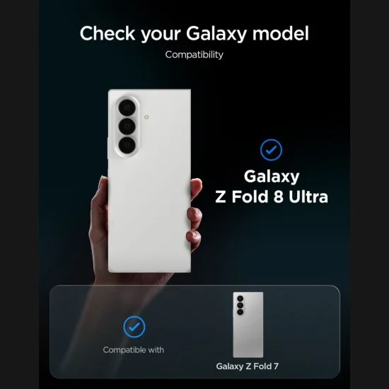Поверителен стъклен протектор Spigen Glas.tR EZ-FIT Pro HD (2 броя в комплект) (AGL12250) - Samsung Galaxy Z Fold7 / Z Fold8 Ultra - Черен