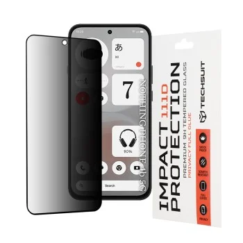Поверителен стъклен протектор Techsuit 111D Privacy Full Glue - Nothing Phone (4b) - Черен