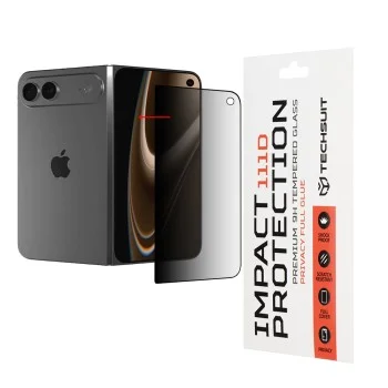 Поверителен стъклен протектор Techsuit 111D Privacy Full Glue - iPhone Ultra - Черен