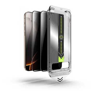 Поверителен стъклен протектор Techsuit TitanGlass FullCover (2 броя в комплект) - iPhone 18 Pro Max - Черен