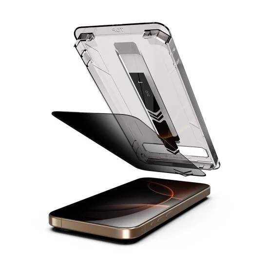 Поверителен стъклен протектор Techsuit TitanGlass FullCover (2 броя в комплект) - iPhone 18 Pro Max - Черен