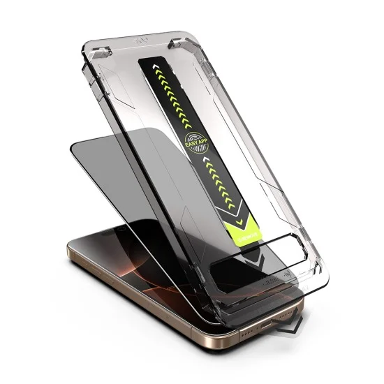 Поверителен стъклен протектор Techsuit TitanGlass FullCover (2 броя в комплект) - iPhone 18 Pro Max - Черен
