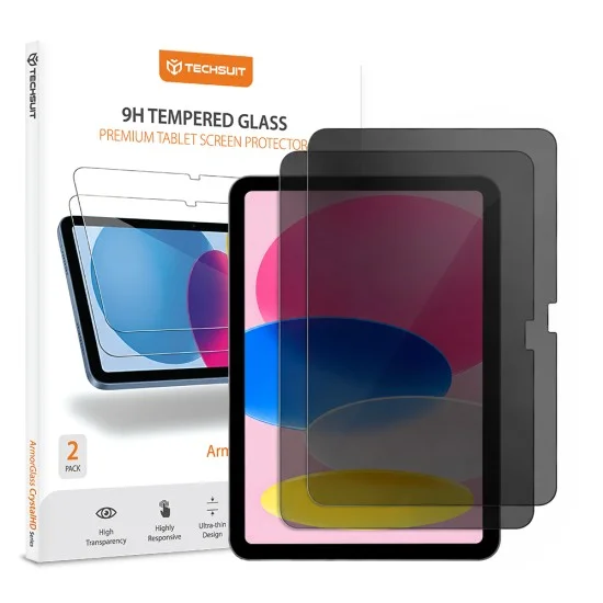 Поверителен стъклен протектор за таблет Techsuit ArmorGlass CrystalHD (2 броя в комплект) - iPad 10 (2022) 10.9 / 11 (2025) - Прозрачен