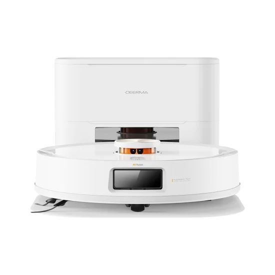 Прахосмукачка робот Deerma (DEM-H40 Pro) - със станция за автоматично изпразване, моп, 13.000Pa, 75W, LDS навигация, приложение - Бял