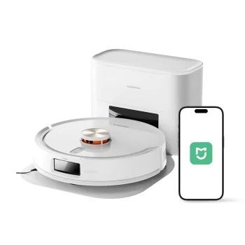 Прахосмукачка робот Deerma (DEM-H40 Pro) - със станция за автоматично изпразване, моп, 13.000Pa, 75W, LDS навигация, приложение - Бял