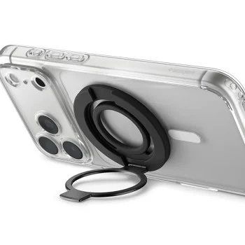 Пръстен държач за телефон Spigen Dual Pop MagSafe S (AMP11735) - с гъвкав силиконов захват за пръст, двоен магнит - Черен
