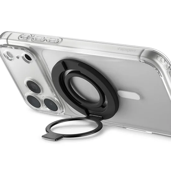 Пръстен държач за телефон Spigen Dual Pop MagSafe S (AMP11735) - с гъвкав силиконов захват за пръст, двоен магнит - Черен