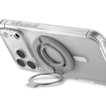 Пръстен държач за телефон Spigen Dual Pop MagSafe S (AMP11736) - с гъвкав силиконов захват за пръст, двоен магнит - Сив