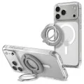 Пръстен държач за телефон Spigen Dual Pop MagSafe S (AMP11736) - с гъвкав силиконов захват за пръст, двоен магнит - Сив