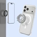 Пръстен държач за телефон Spigen Dual Pop MagSafe S (AMP11736) - с гъвкав силиконов захват за пръст, двоен магнит - Сив