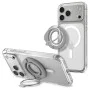 Пръстен държач за телефон Spigen Dual Pop MagSafe S (AMP11736) - с гъвкав силиконов захват за пръст, двоен магнит - Сив